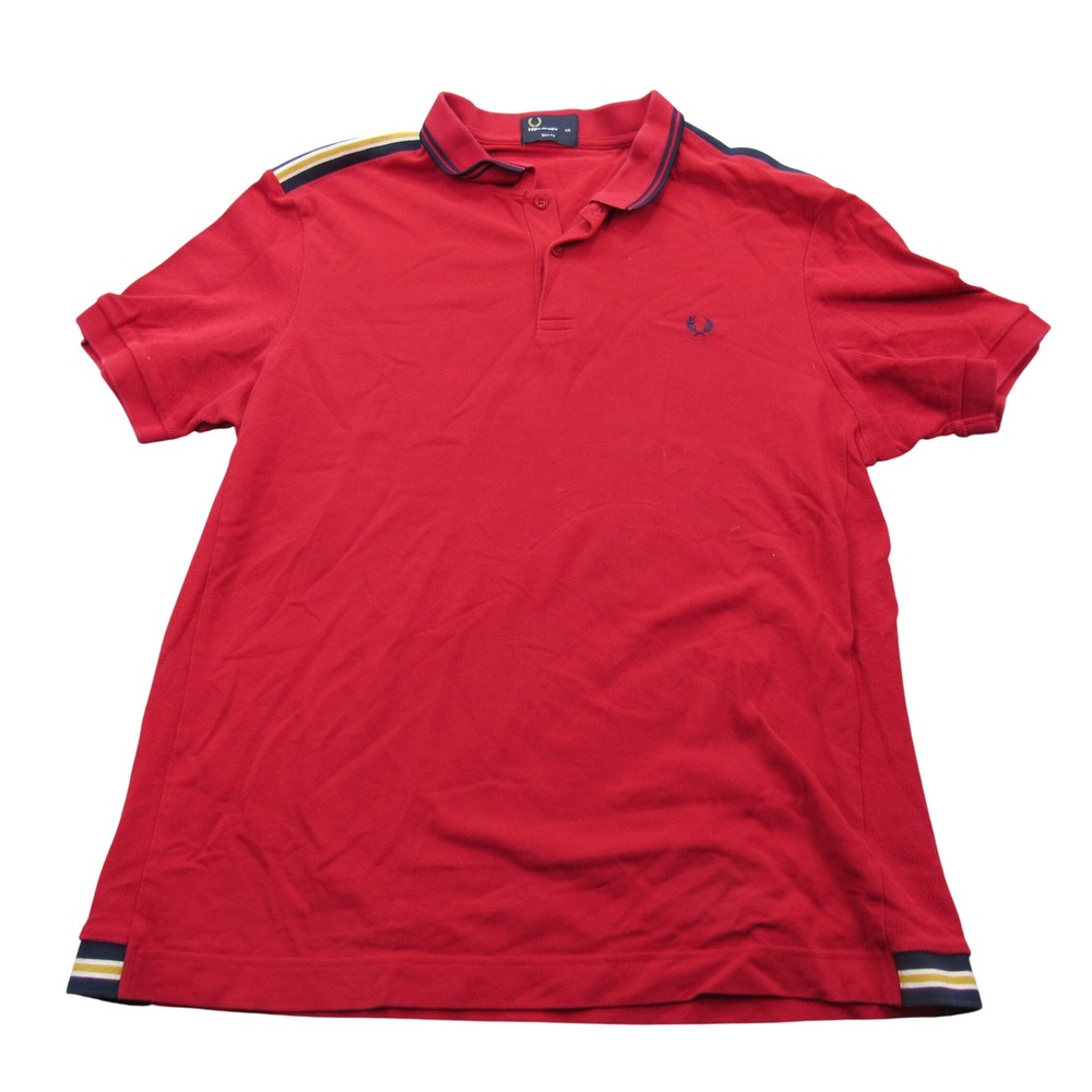 Fred‎ Perry Men's Red Slim Fit Polo Shirt Laurel Wreath Logo Size XXL